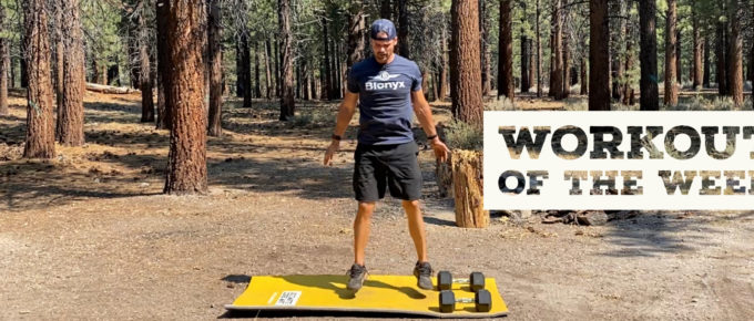 Workout of the Week - Legs on FIRE by Joe Bauer doing squat jumps at the campsite