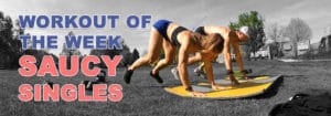Workout of the Week - Saucy Singles with Joe Bauer and Emily Kramer doing burpees